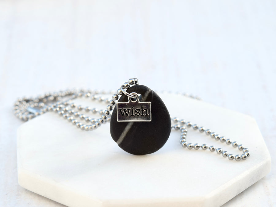 Wishing Rock Necklace ~ Stainless Steel Chain