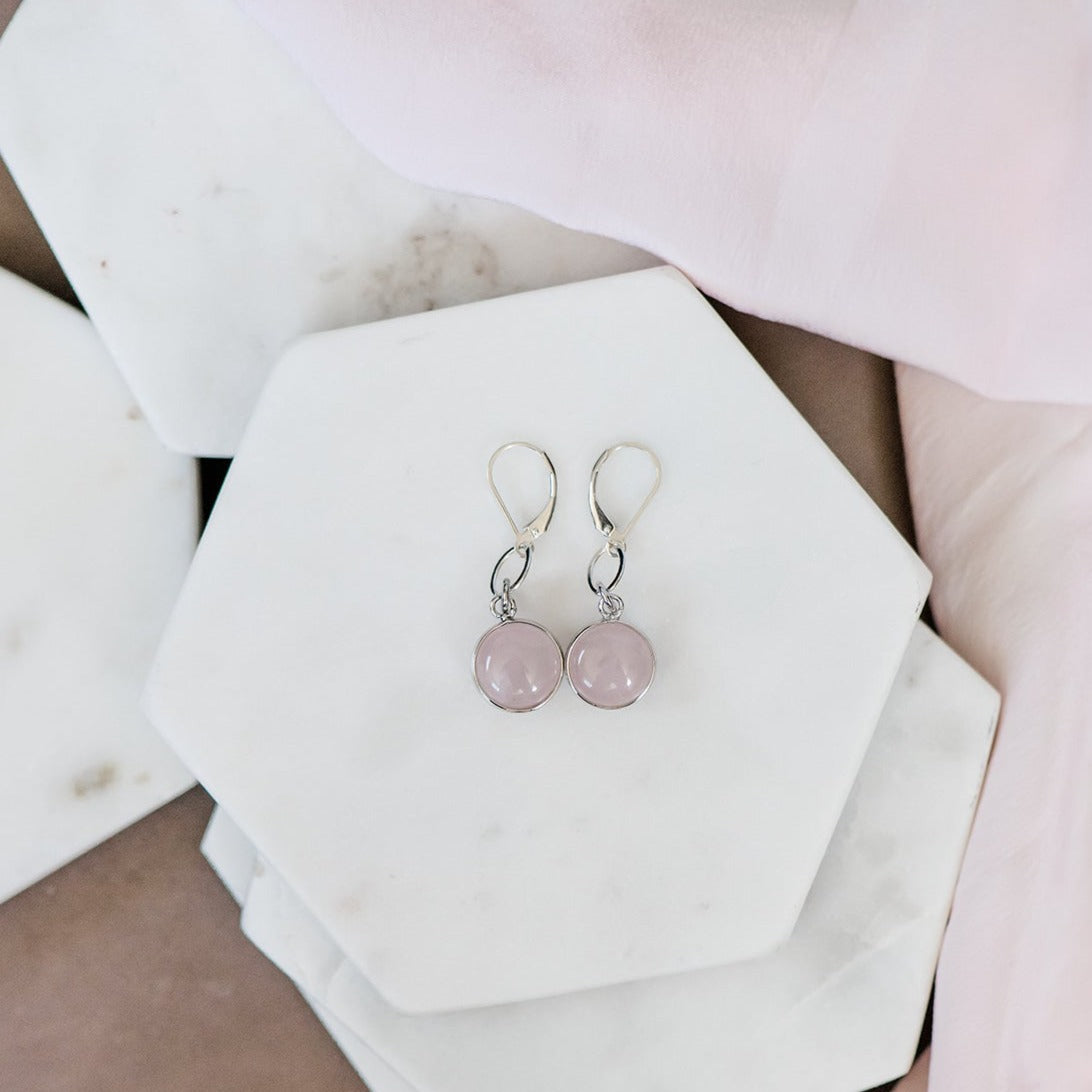 Rose Quartz Flower Earrings – Sabina Furst Designs