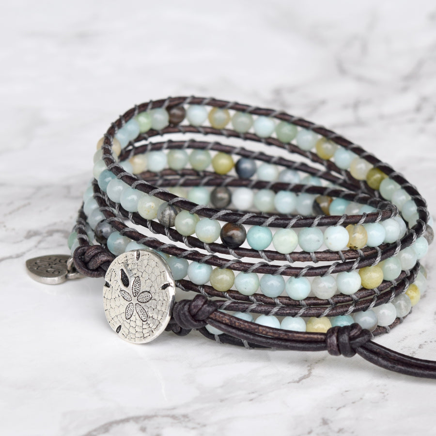 Sea Blue Multi Amazonite Wrap Bracelet