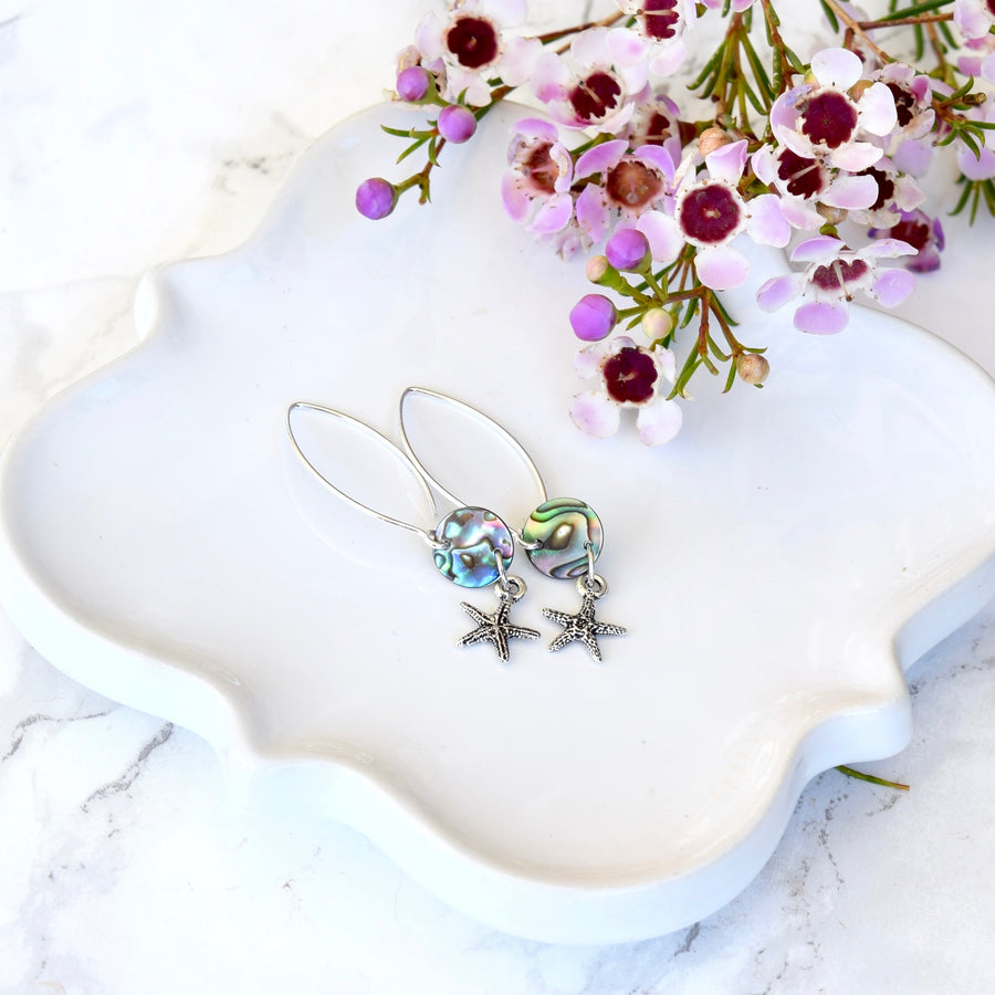 Starfish & Abalone Earrings