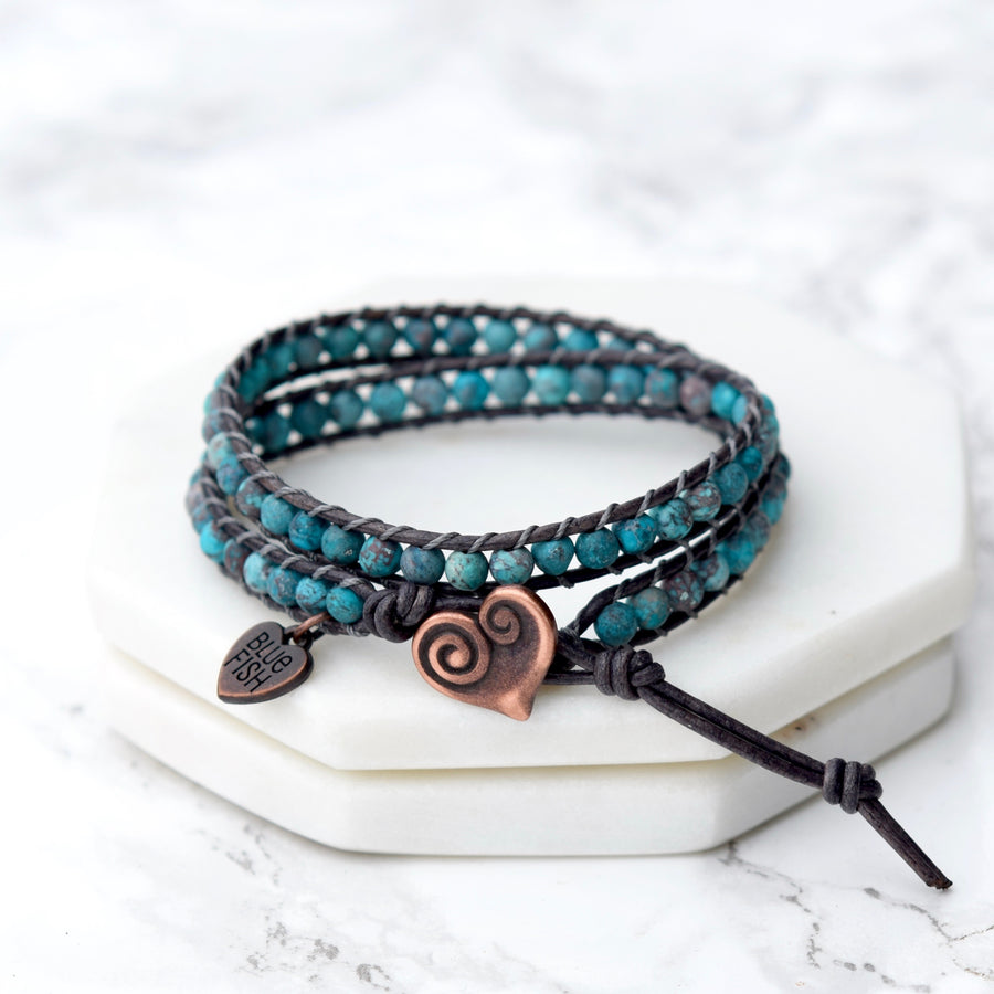 Boho Turquoise Howlite Wrap Bracelet