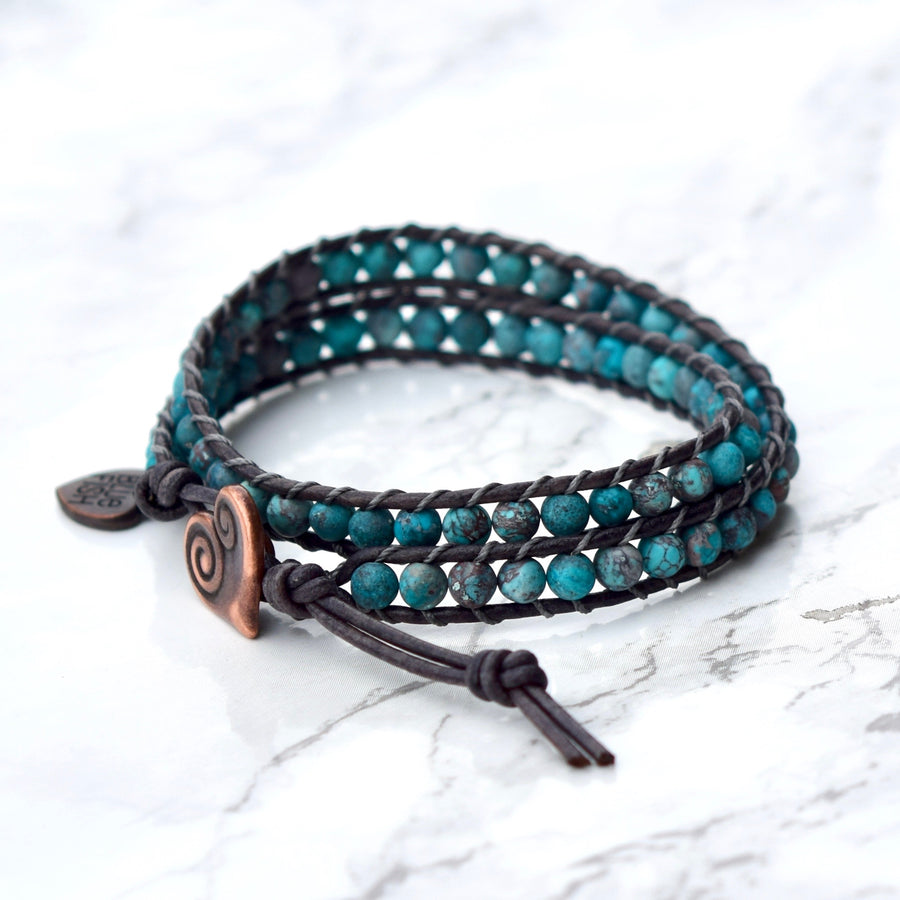 Boho Turquoise Howlite Wrap Bracelet