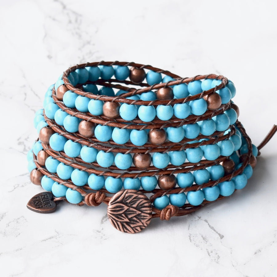 turquoise bohemian wrap bracelet