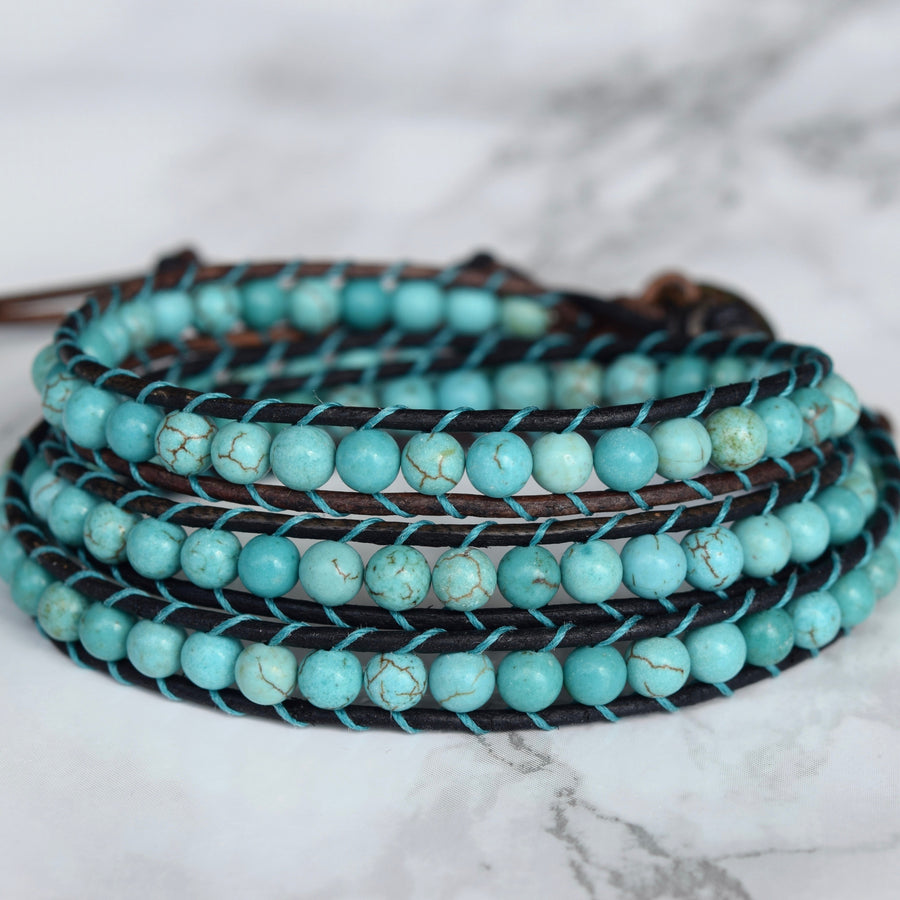 Classic Bohemian Turquoise Wrap Bracelet