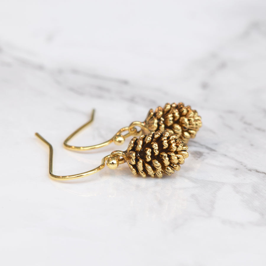 Pinecone Earrings ~ Gold