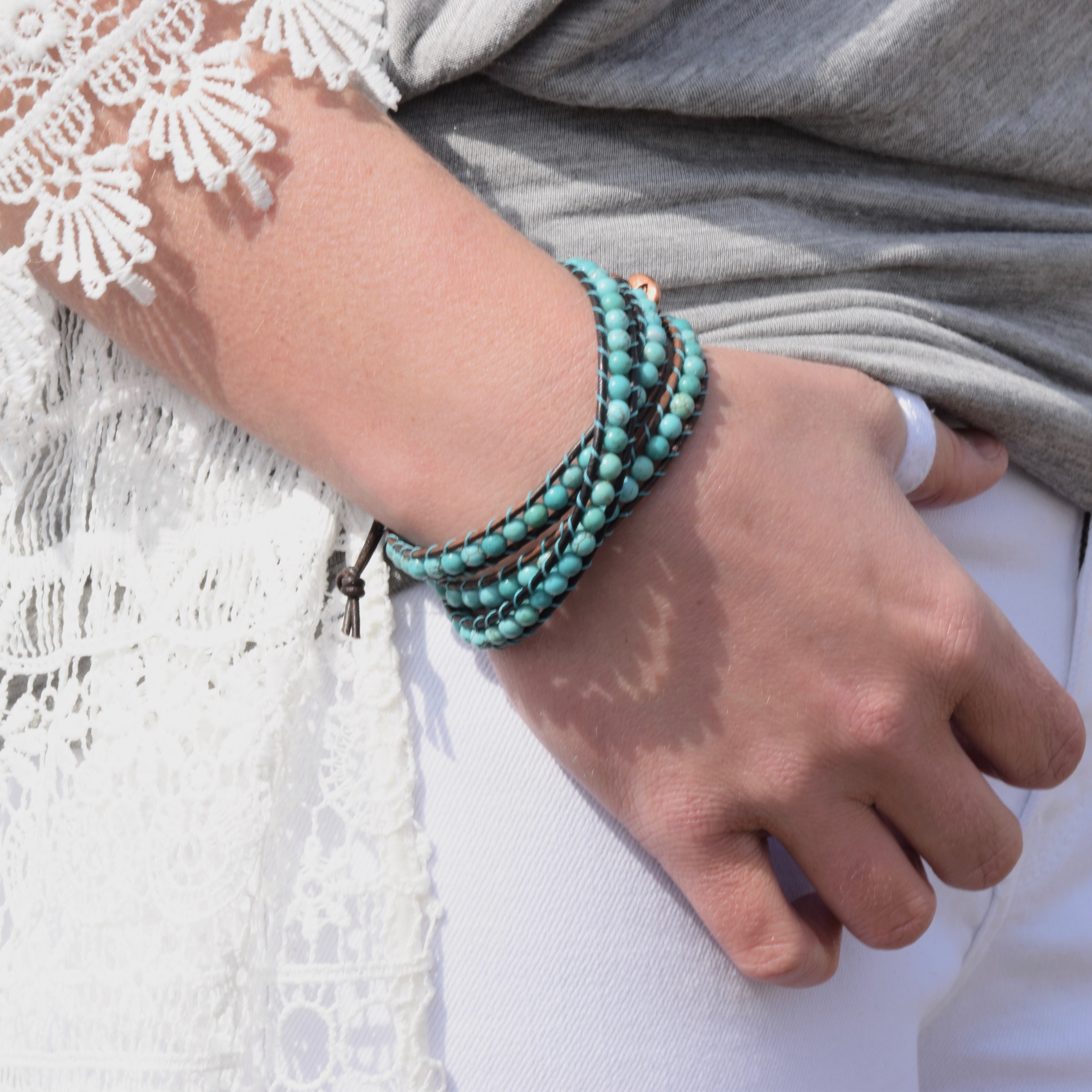 Bohemian Turquoise Leather Bracelet Southwestern Blue Green Turquoise Lapis Lazuli Carnelian Leather Bracelet hotsell Sundance Inspired Bracelet