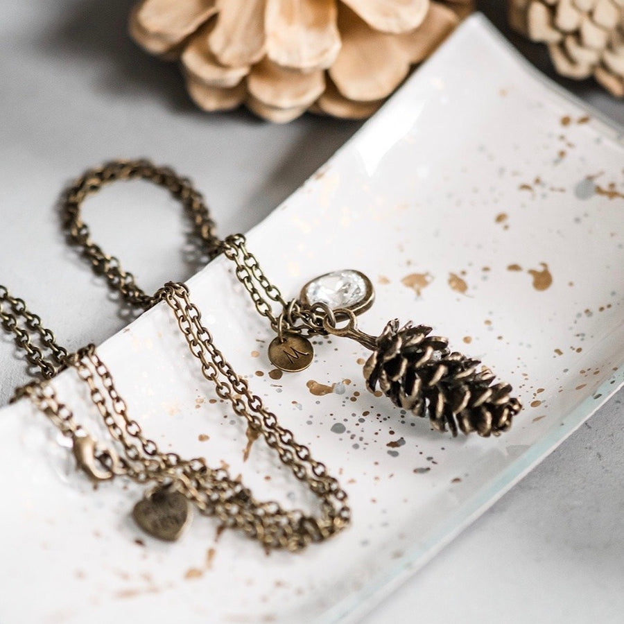 pinecone necklace personalized