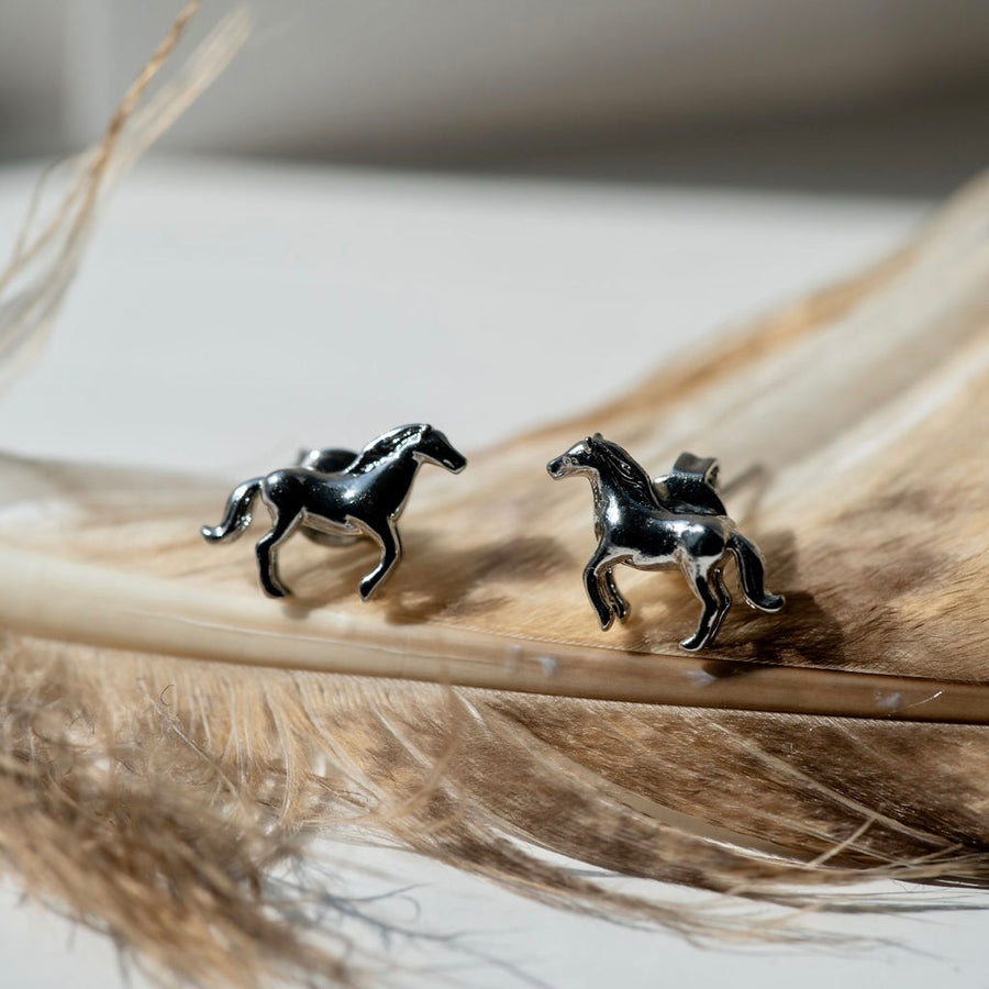 Dainty Horse Stud Earrings