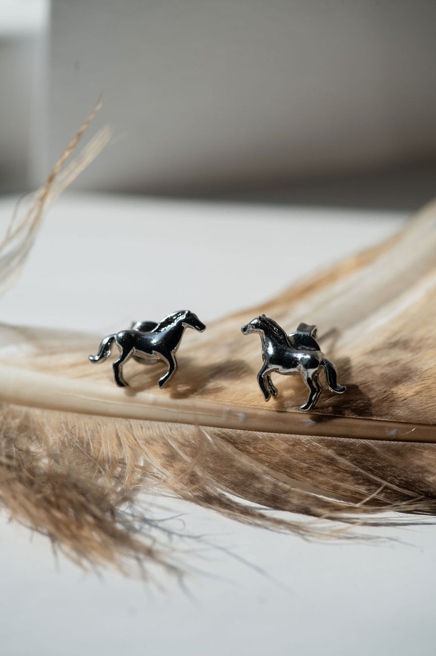 Dainty Horse Stud Earrings