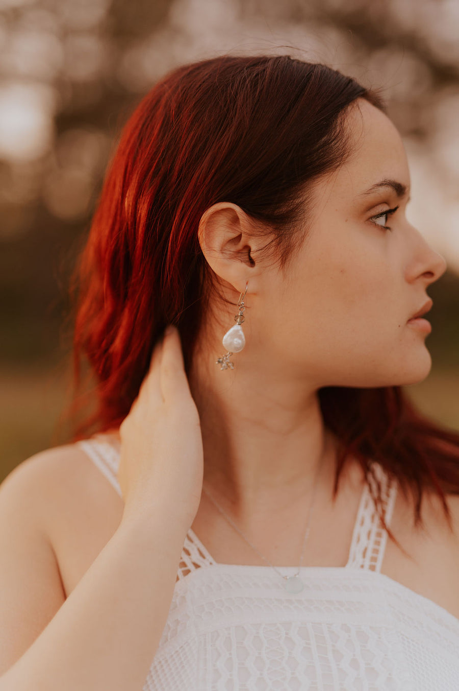 Boho Crystal Pearl Fringe Earrings