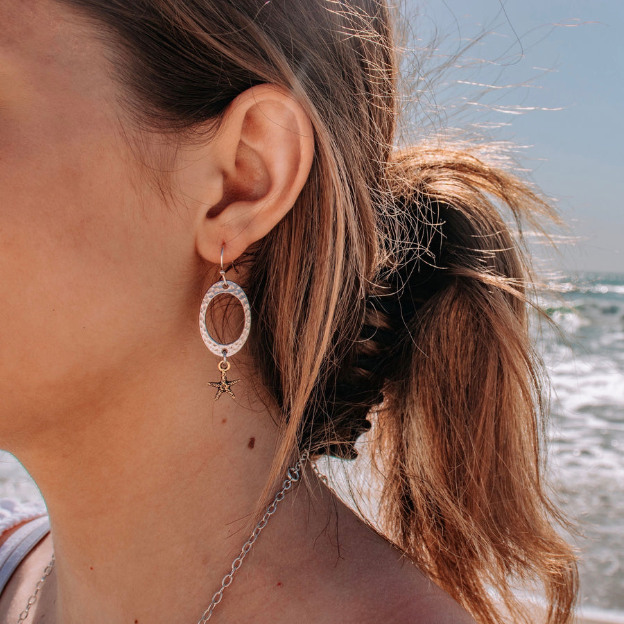 Two Toned Starfish Earrings ~ Beach Earrings