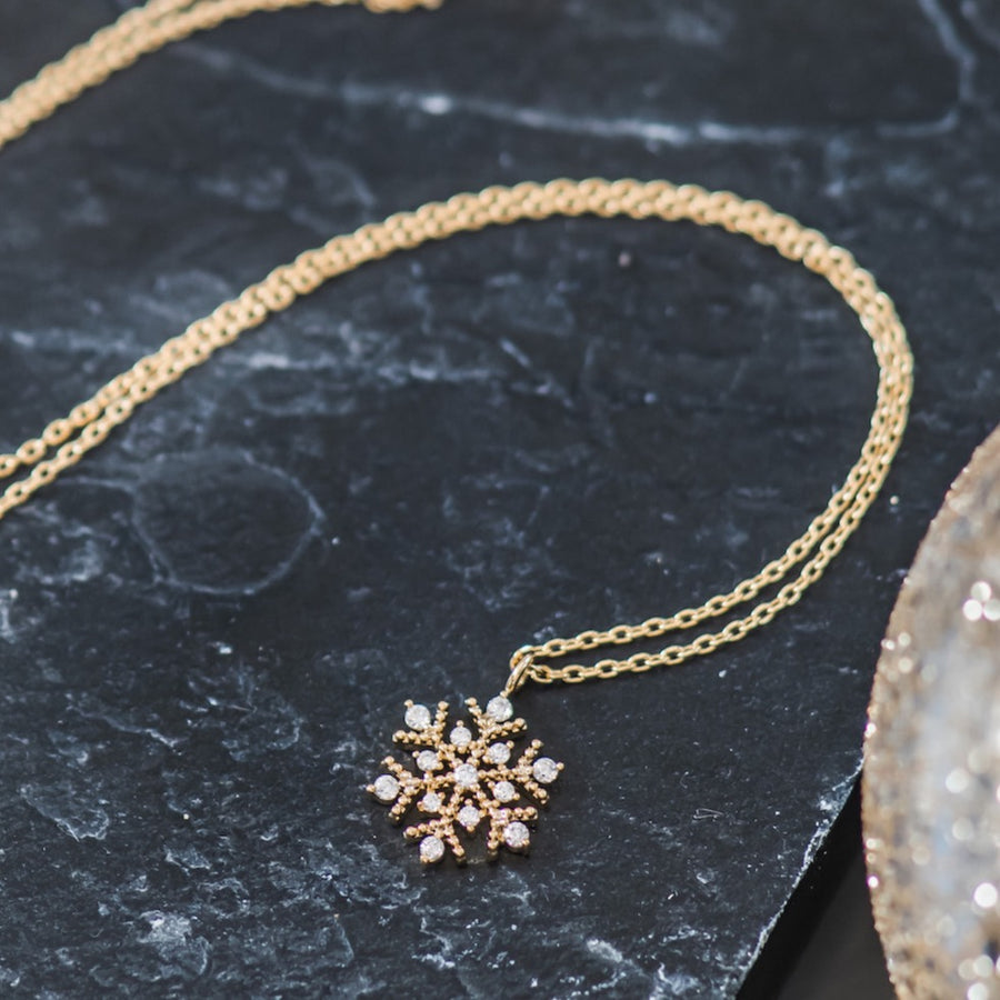 gold snowflake necklace