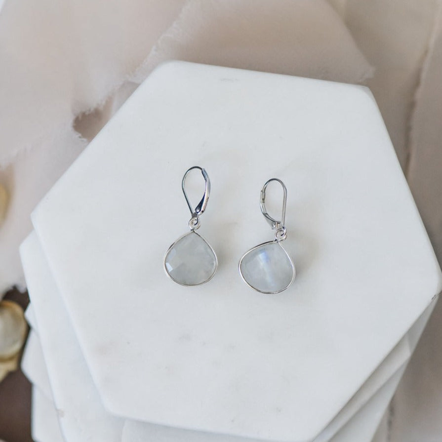 Perfect & Simple Sterling Silver Moonstone Earrings