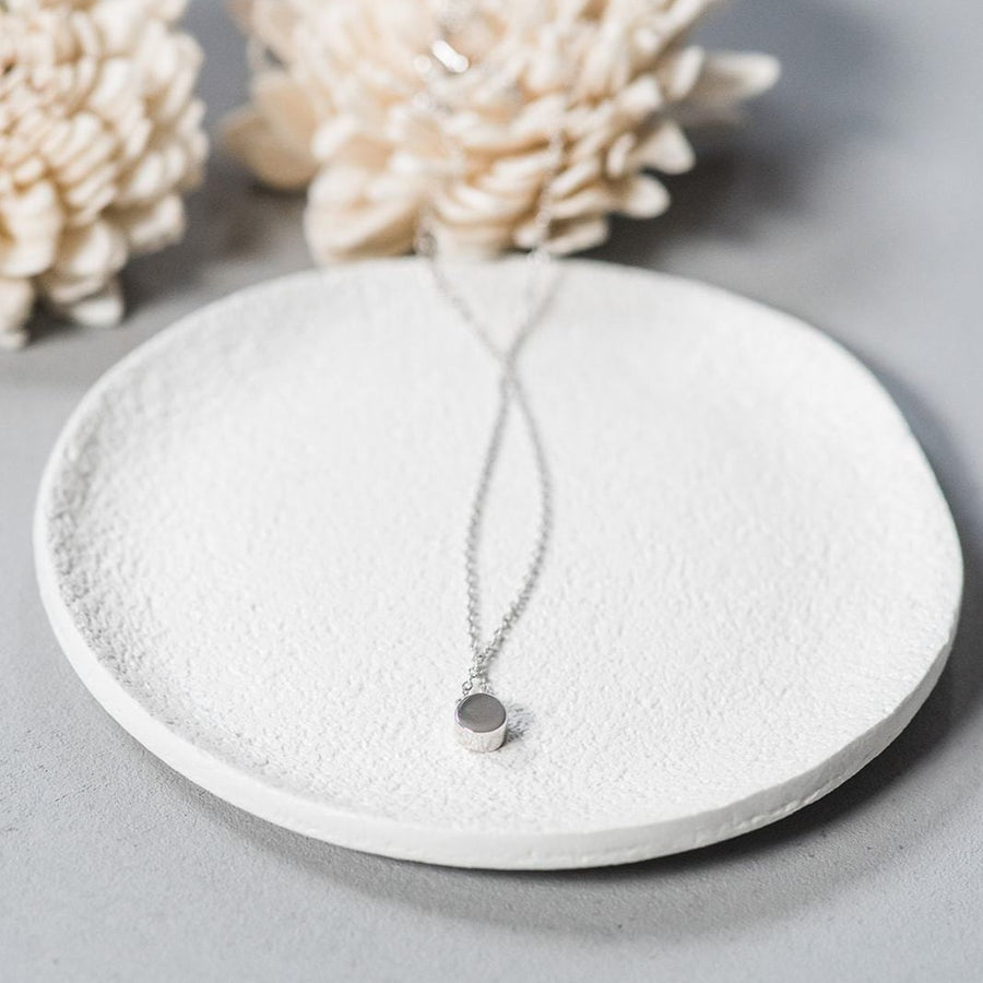 Tiny Minimalist Dot Necklace ~ Choose Sterling Silver or 14kt Gold Plated Sterling