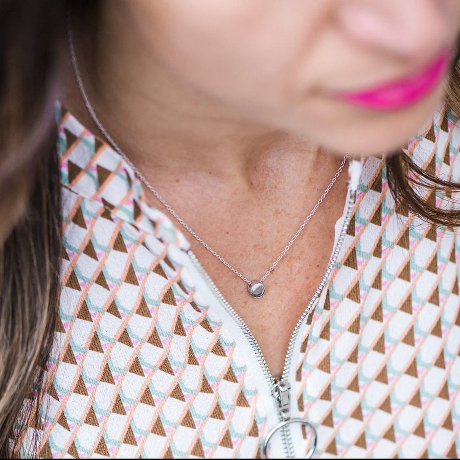 Tiny Minimalist Dot Necklace ~ Choose Sterling Silver or 14kt Gold Plated Sterling