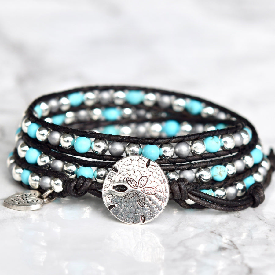 turquoise and silver wrap bracelet