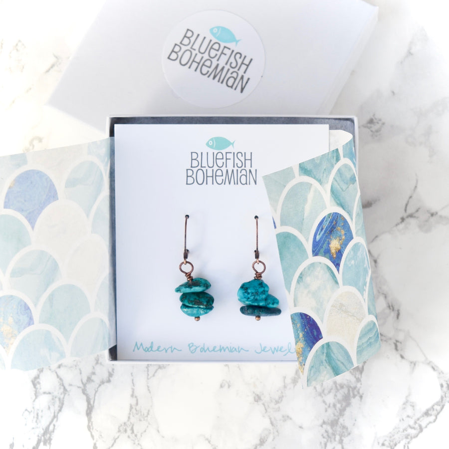 bohemian earrings turquoise