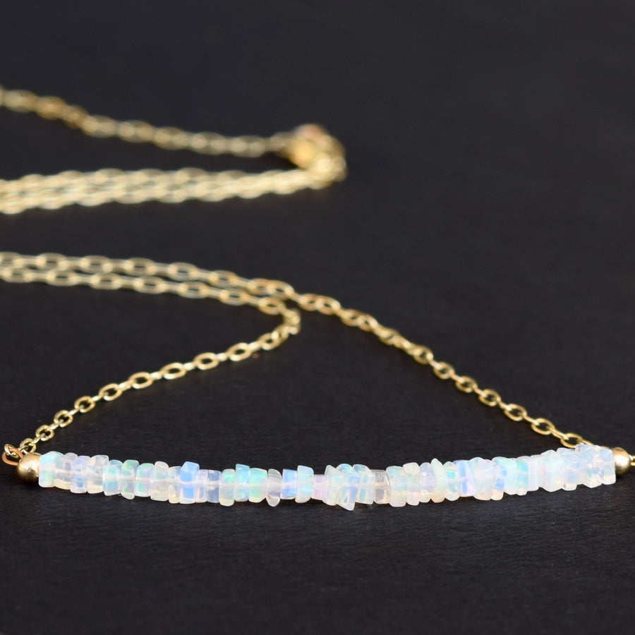 Dainty Opal & Gold Filled Necklace