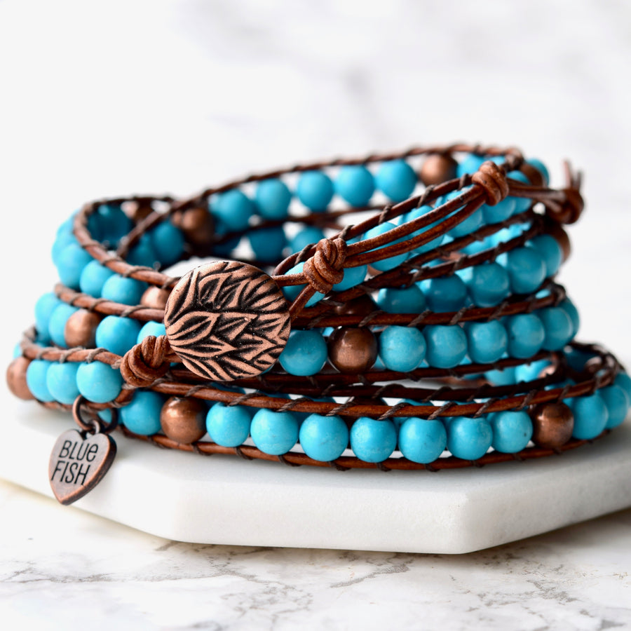 boho wrap bracelet bluefish bohemian