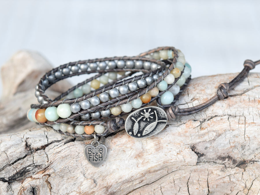 Amazonite & Mixed Stone Wrap Bracelet