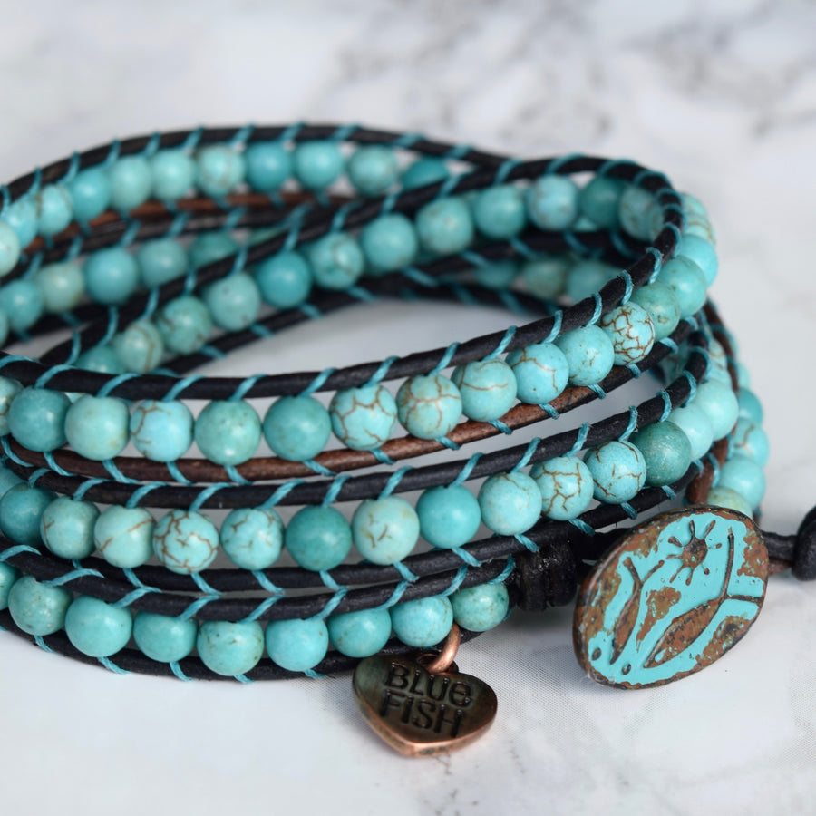 Classic Bohemian Turquoise Wrap Bracelet