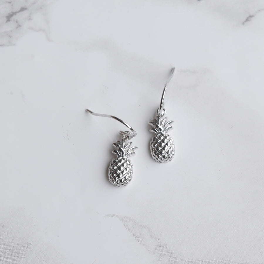 Pineapple Earrings ~ Silver