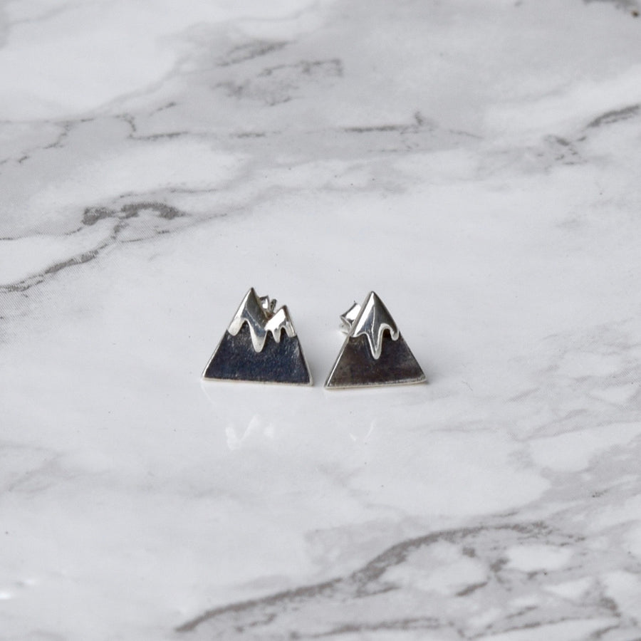 Mountain Stud Earrings in Sterling Silver