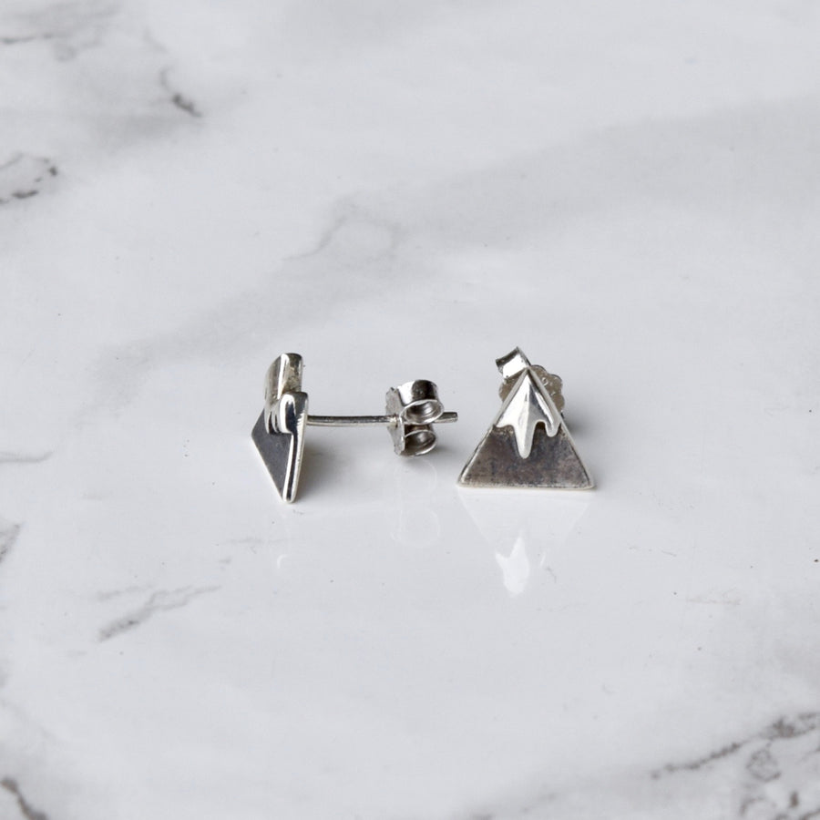 Mountain Stud Earrings in Sterling Silver
