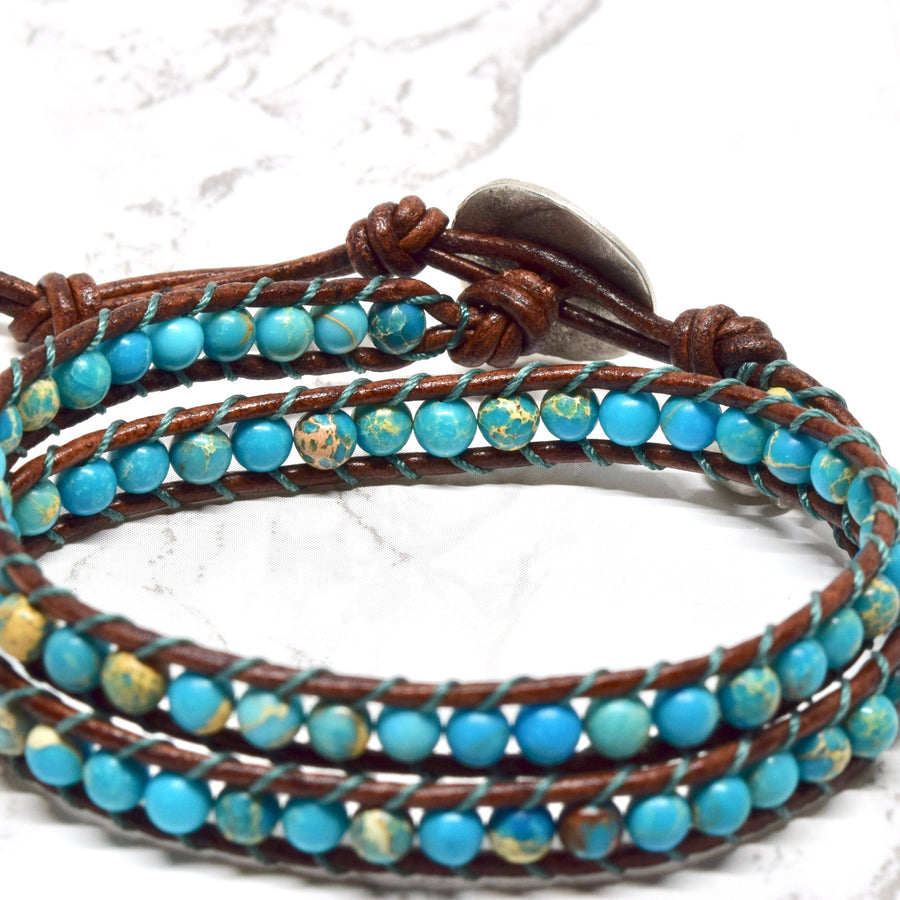 Turquoise Jasper Wrap Bracelet